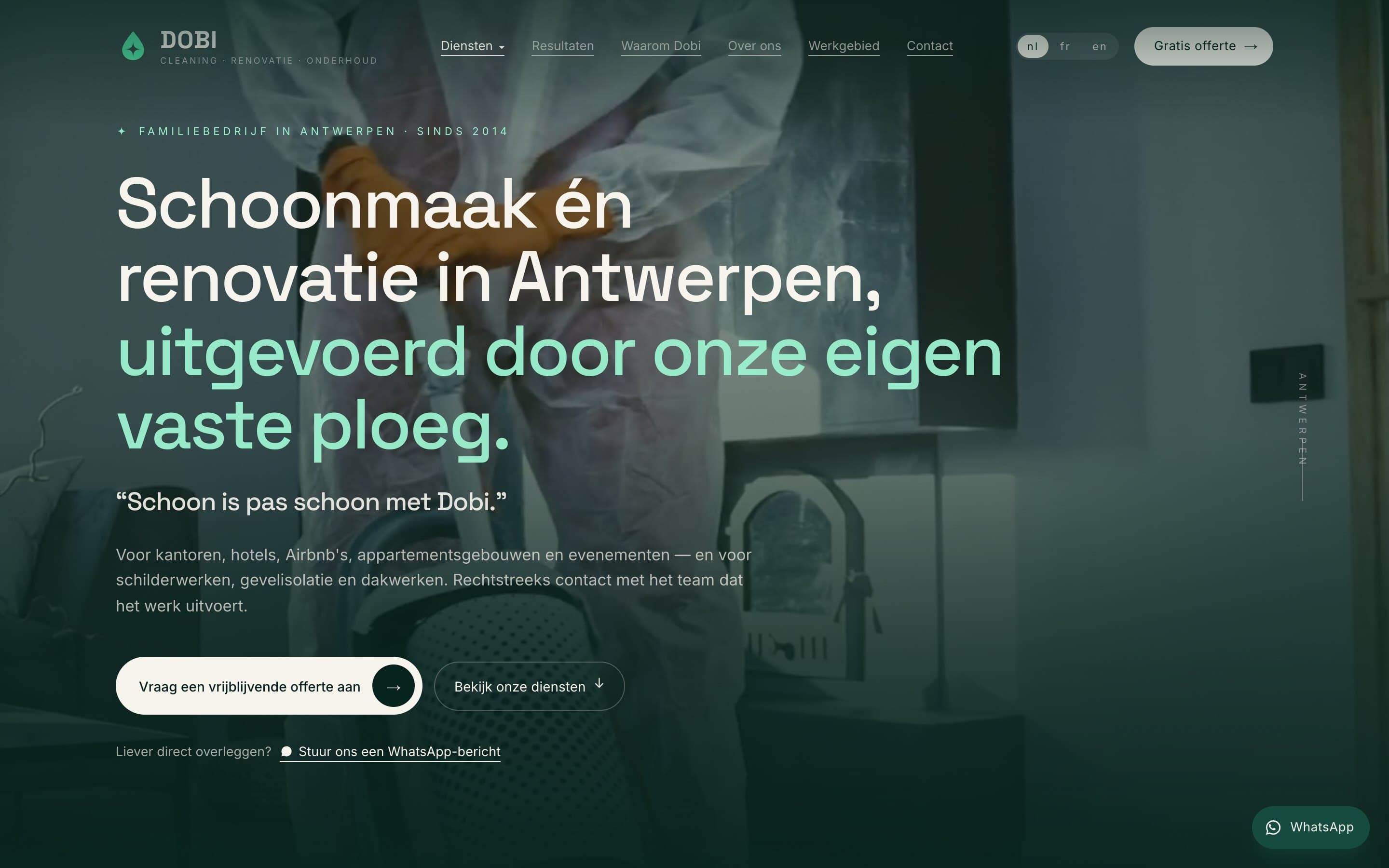 Dobi Cleaning — website door Mutalyx Studios